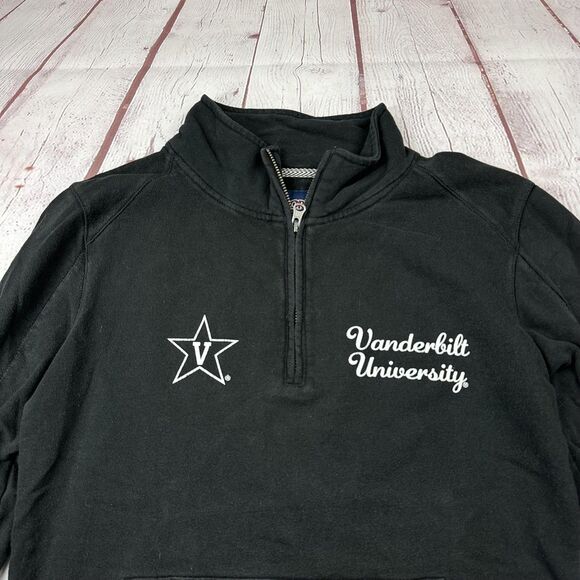 Vanderbilt Commodores Sweatshirt Women Large Black NCAA College 1/4 Zip Pullover - Picture 2 of 7
